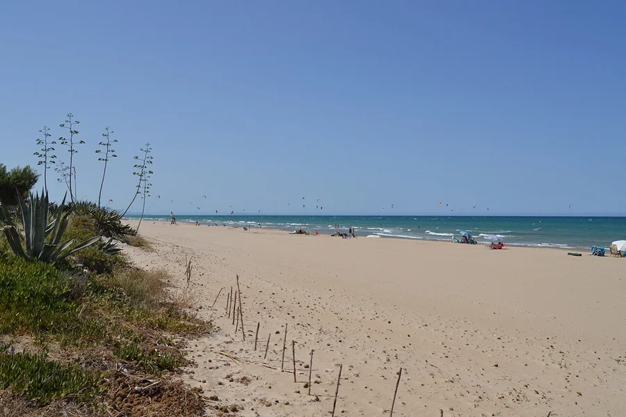 Plaża Les Deveses w Dénia, widok od strony wydm